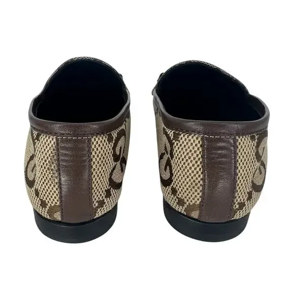 Gucci Jordaan Loafers GG Monogram Canvas in Rosewood with Leather Trim - Picture 11 of 16